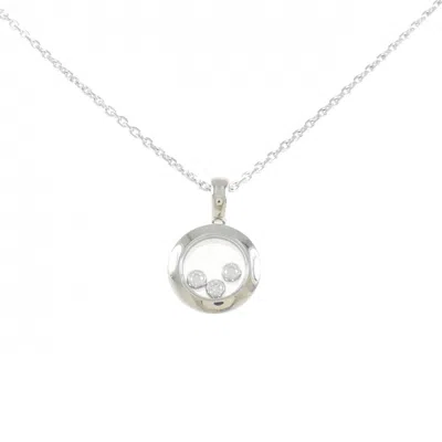 Pre-owned Chopard Happy Diamonds Gold Necklace Jewelry () In Silver