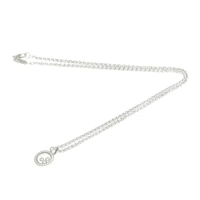 Pre-owned Chopard Happy Diamonds Gold Necklace Jewelry () In Silver