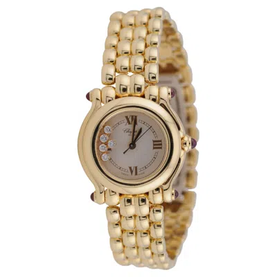 Pre-owned Chopard Happy Diamonds Happy Sport Watch 18k Yellow Gold, Ref. 276150