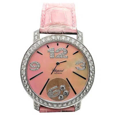 Pre-owned Chopard Happy Diamonds Happy Time Full Diamonds Set White Gold, Mother Of Pearl