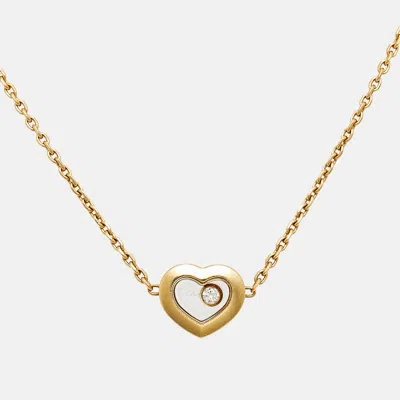 Pre-owned Chopard Happy Diamonds Heart 18k Yellow Gold Anklet Bracelet