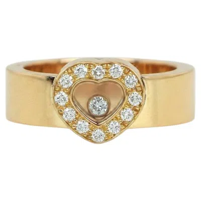 Pre-owned Chopard Happy Diamonds Heart 18k Yellow Gold Diamond Ring
