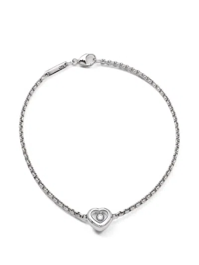 Pre-owned Chopard Happy Diamonds Heart Bracelet In Silver