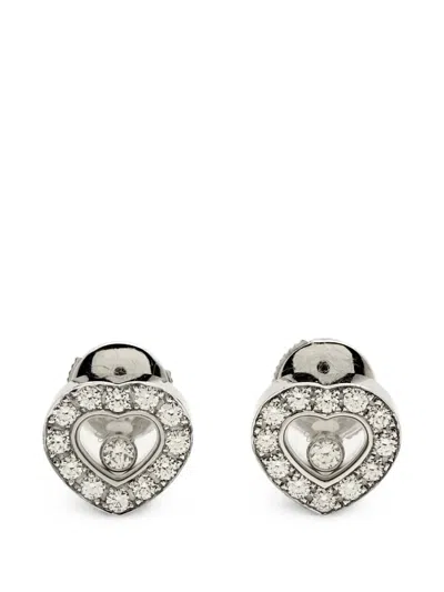 Pre-owned Chopard Happy Diamonds Heart Earrings In 银色