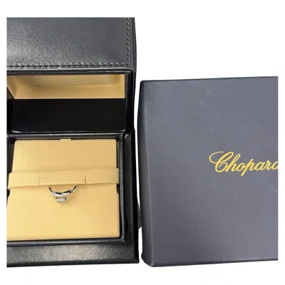 Pre-owned Chopard Happy Diamonds Heart Shape Ring 3207992 In 18ct White Gold