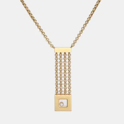 Pre-owned Chopard Happy Diamonds Icon 18k Yellow Gold Pendant Necklace