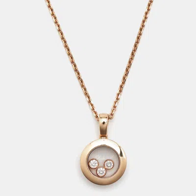 Pre-owned Chopard Happy Diamonds Icon Diamonds 18k Rose Gold Necklace