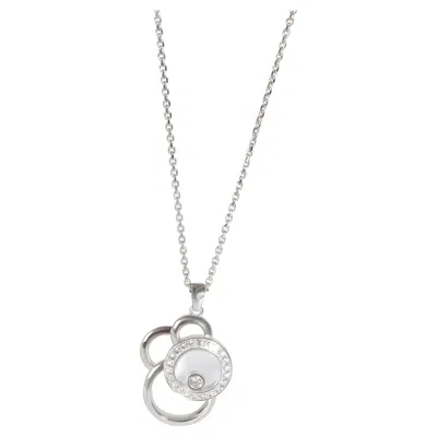 Pre-owned Chopard Happy Diamonds Pendant In 18kt White Gold 0.39 Ctw