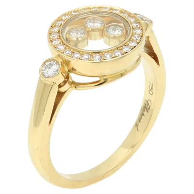 Pre-owned Chopard Happy Diamonds Ring 18k Gold Floating Diamond Glass In Multiple