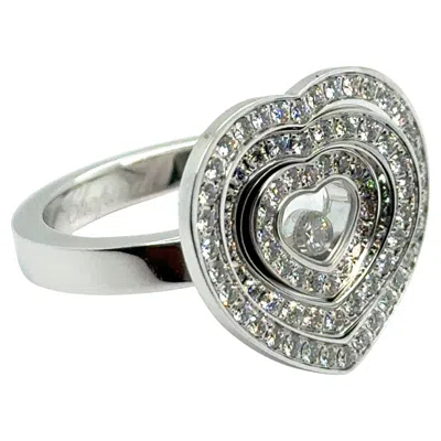 Pre-owned Chopard Happy Diamonds Ring In 18k White Gold
