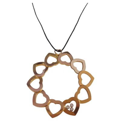 Pre-owned Chopard Happy Diamonds Rose Gold 10 Heart Pendant 79 / 6457-20 In Red