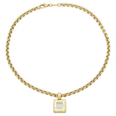Pre-owned Chopard Happy Diamonds Square Pendant Necklace In Multi