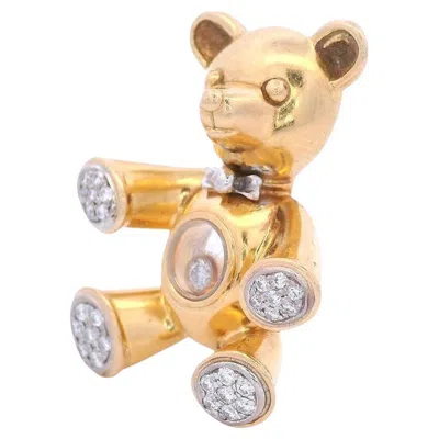 Pre-owned Chopard Happy Diamonds Teddy Bear Pendant In 18kt Gold In Multi