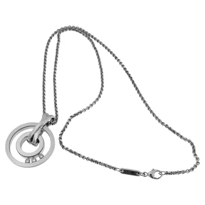 Pre-owned Chopard Happy Diamonds White Gold Pendant With Chain