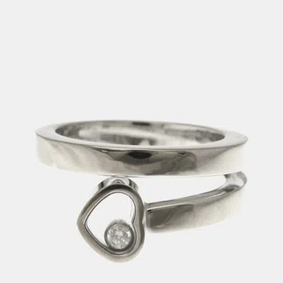 Pre-owned Chopard Happy Heart Twist 18k White Gold Diamond Ring Eu 49