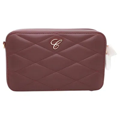 Pre-owned Chopard Happy Hearts Bordeaux Quilted Leather Mini Chain Bag 95000-1099 In Brown