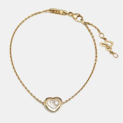 Pre-owned Chopard Happy Hearts Diamond 18k Yellow Gold Bracelet