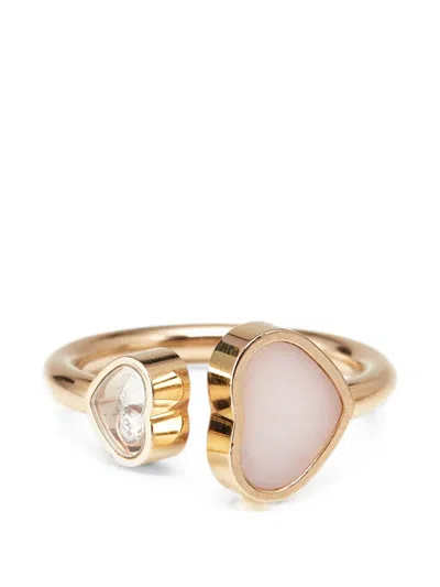 Pre-owned Chopard Happy Hearts Diamond And Opal Ring In Pink