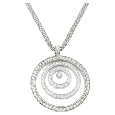 Pre-owned Chopard Happy Spirit 18k Gold Diamond 32mm Pendant Necklace Floating In Multi