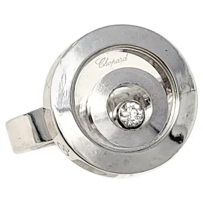 Pre-owned Chopard Happy Spirit Circle Ring With Floating Diamond In 18 Karat White Gold