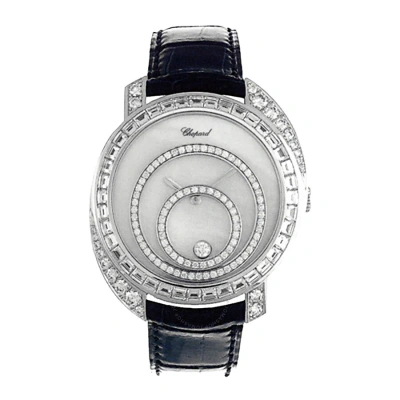 Chopard Happy Spirit Diamond Mother Of Pearl Dial 18k White Gold Ladies Watch 207478-1001 In Black