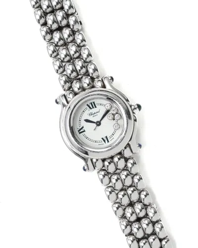 Pre-owned Chopard Happy Sport 26mm Diamond Quartz Watch In White
