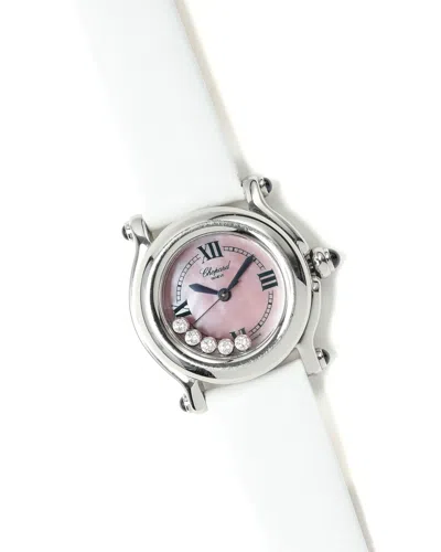 Pre-owned Chopard Happy Sport 26mm Diamond Watch In Pink