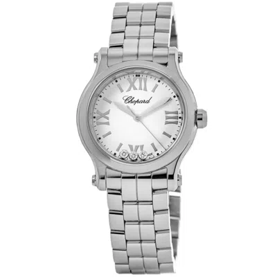 Chopard Happy Sport 30mm White Floating Diamond Dial Steel Women's Watch 278590-3002 In Silver