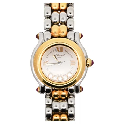 Pre-owned Chopard Happy Sport 8246 Two-tone Floating Diamond And Ruby 1990 Vintage Watch In Multi