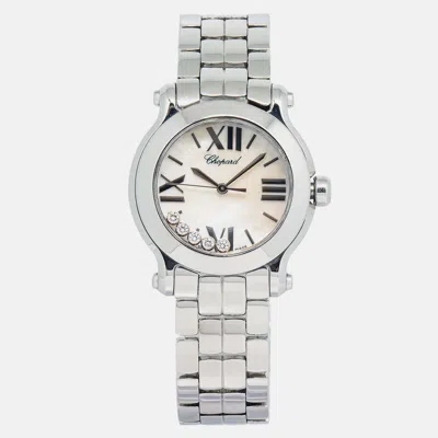 Pre-owned Chopard Happy Sport 8509 Quartz White Stainless Steel Women's Wristwatch 30mm