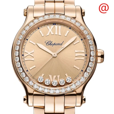 Chopard Happy Sport Automatic Chronometer Diamond Gold Dial Ladies Watch 275378-5009