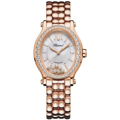 Chopard Happy Sport Automatic Chronometer Diamond Silver Dial Ladies Watch 275362-5005 In Gold