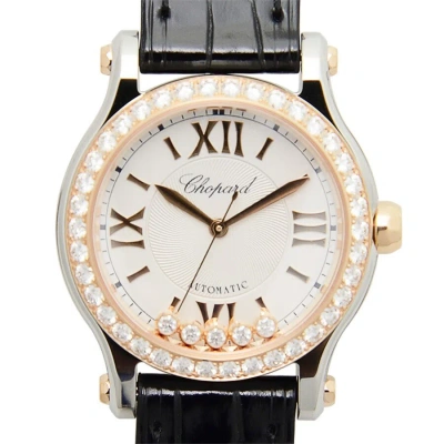Chopard Happy Sport Automatic Diamond White Dial Ladies Watch 278573-6003 In Black
