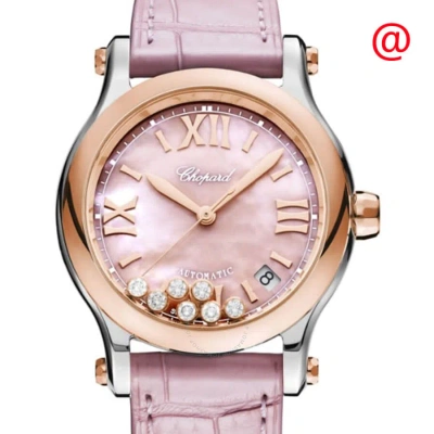 Chopard Happy Sport Automatic Pink Dial Ladies Watch 278559 6021