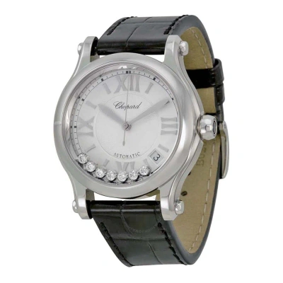 Chopard Happy Sport Automatic Silver Dial Ladies Watch 278559-3001 In Black / Silver / Skeleton