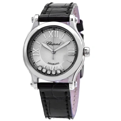 Chopard Happy Sport Automatic Silver Dial Ladies Watch 278573-3011 In Black