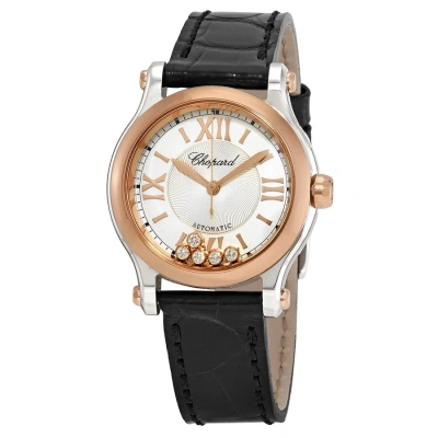 Chopard Happy Sport Automatic Silver Dial Ladies Watch 278573-6013 In Black / Gold / Gold Tone / Rose / Rose Gold / Rose Gold Tone / Silver