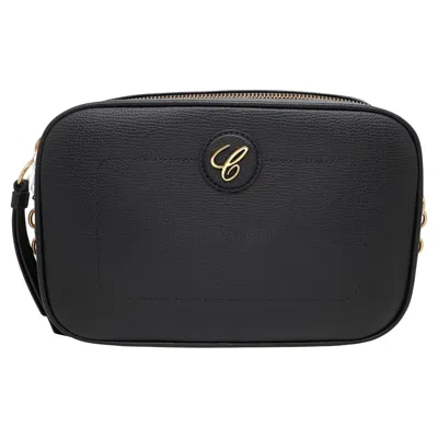 Pre-owned Chopard Happy Sport Black Grained Leather Camera Bag 95000-1110
