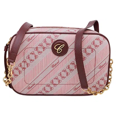 Pre-owned Chopard Happy Sport Bordeaux Red Canvas Camera Bag 95000-1114