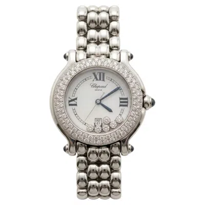 Pre-owned Chopard Happy Sport Diamond Bezel Stainless Steel Quartz Wristwatch In Multiple