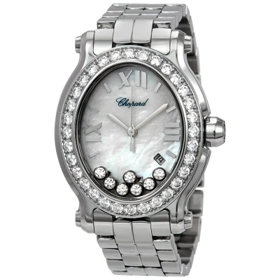 Chopard Happy Sport Diamond Mother Of Pearl Dial Ladies Watch 278546-3004 In Metallic