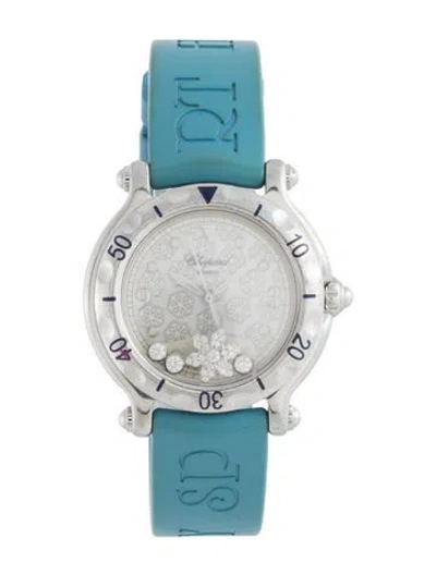 Pre-owned Chopard Happy Sport Diamond Snowflake Watch In Multicolor