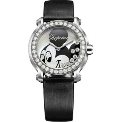 Chopard Happy Sport Happy Mickey Mouse Diamond Steel Ladies Watch 278475-3033 In Black