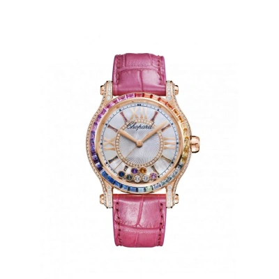 Chopard Happy Sport Mother Of Pearl With Diamonds Dial Watch 274891-5007 In Pink