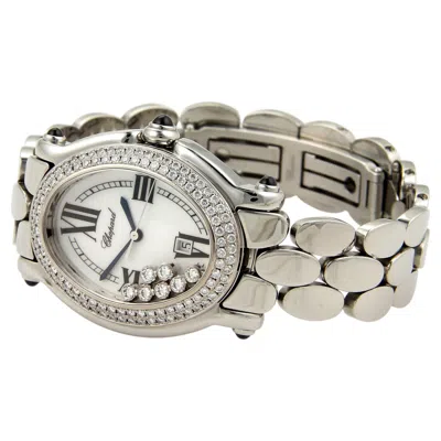 Pre-owned Chopard Happy Sport Oval 7 Floating Diamonds Ladies Stainless Steel Wrist Watch In Multi