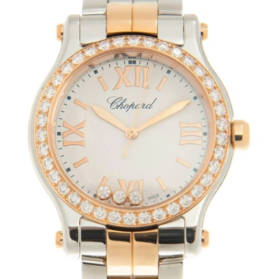 Chopard Happy Sport Quartz Diamond White Dial Ladies Watch 278590-6004 In Metallic
