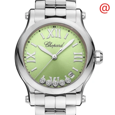 Chopard Happy Sport Quartz Green Dial Ladies Watch 278582-3011 In Metallic