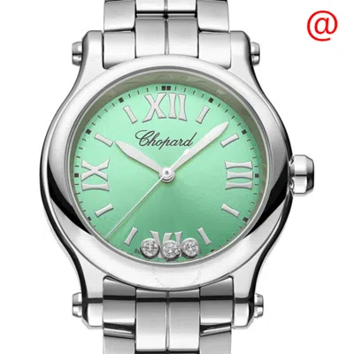 Chopard Happy Sport Quartz Green Dial Ladies Watch 278590-3013 In White