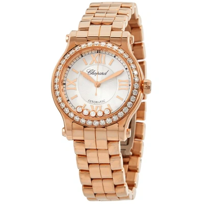 Chopard Happy Sport Silver Dial 18 Carat Rose Gold Ladies Watch 274893-5004