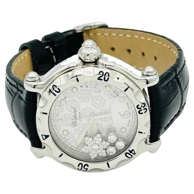 Pre-owned Chopard Happy Sport Snowflake Diamonds Steel White Watch - 28/8948 38mm